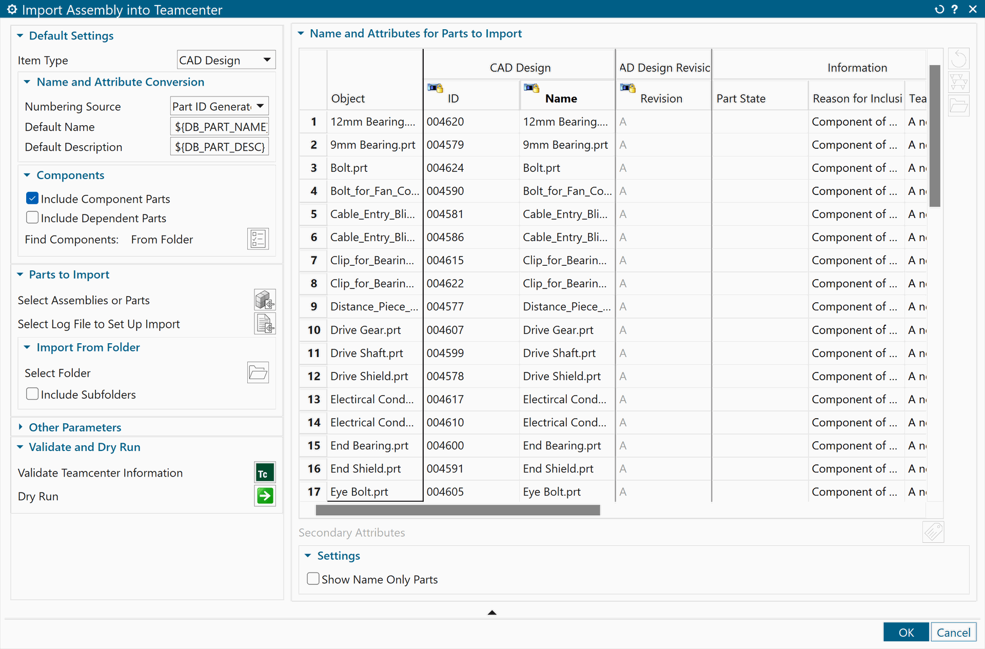 Nên sử dụng Import Assembly into Teamcenter để tải chính xác và bảo toàn cấu trúc cụm lắp/assembly vào Teamcenter.