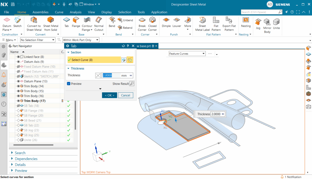 Tab hoàn chỉnh tạo từ bản phác thảo.