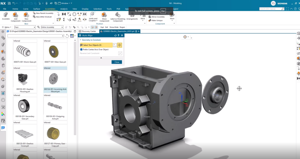 Công cụ căn chỉnh tự động Auto Align trong NX
