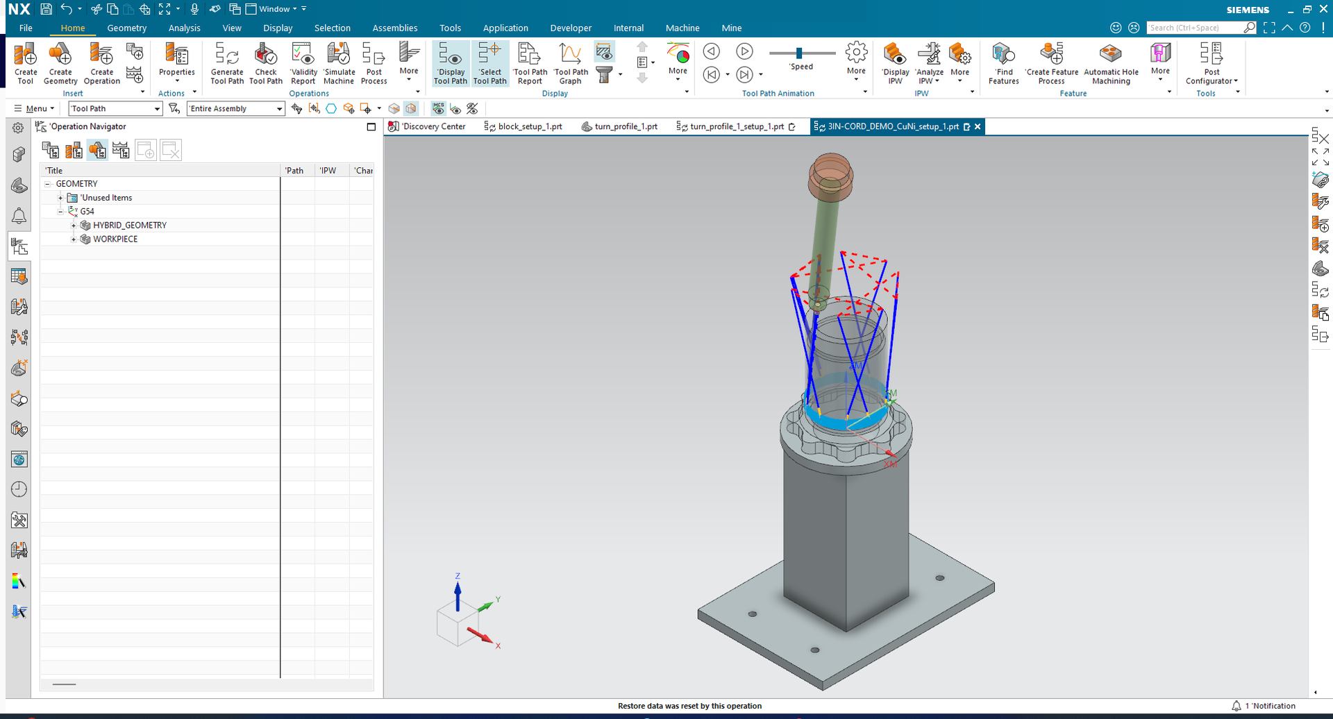 Giao diện phần mềm NX for Manufacturing quản lý quy trình sản xuất hybrid.