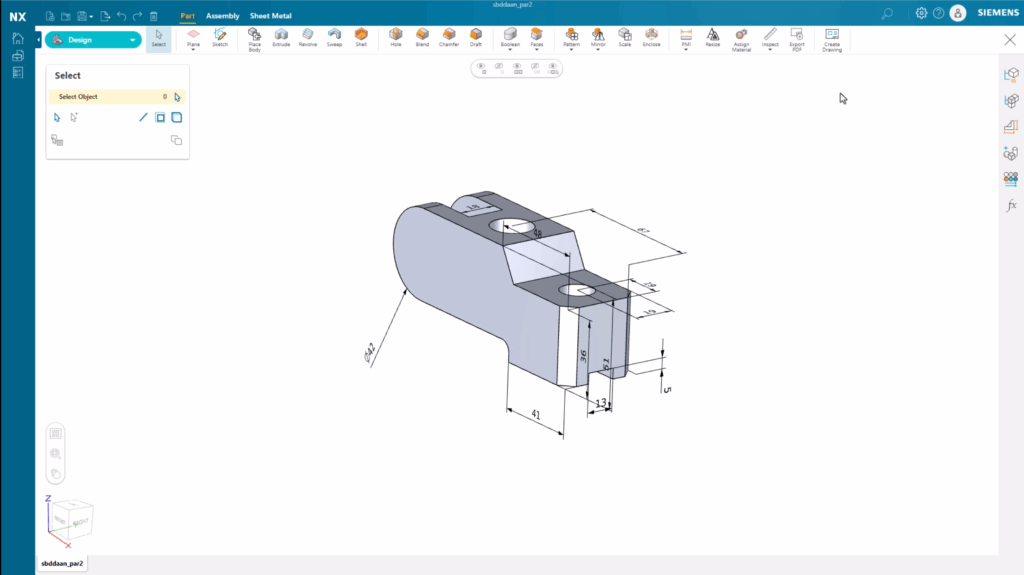 Môi trường tạo bản vẽ kỹ thuật với NX X Essentials: Chọn template, tỷ lệ, tạo các hình chiếu thuận tiện và trực quan