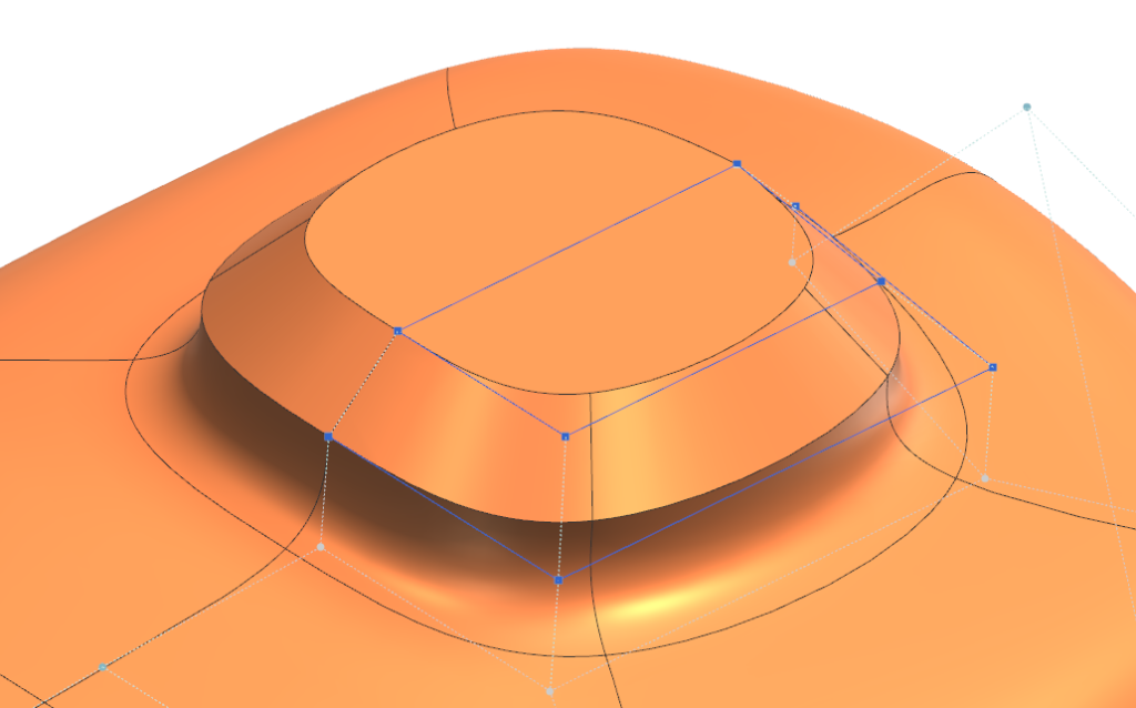 Chamfer cage dùng để tạo các bo góc mượt hoặc sắc nét trên mô hình subdivision.