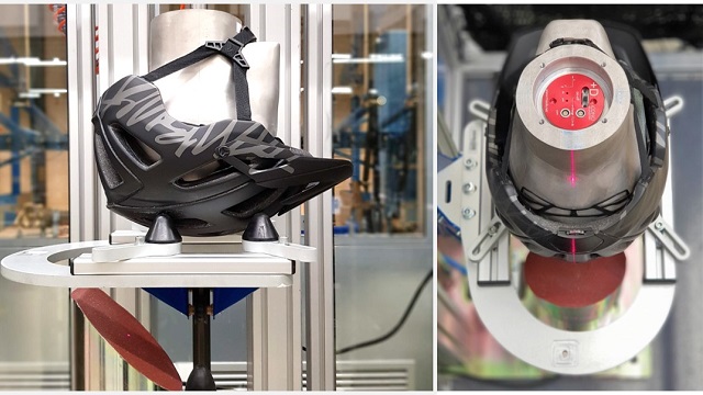 Kiểm tra va đập xoay dưới mô phỏng và đo lường thực tế cho mũ bảo hiểm xe đạp