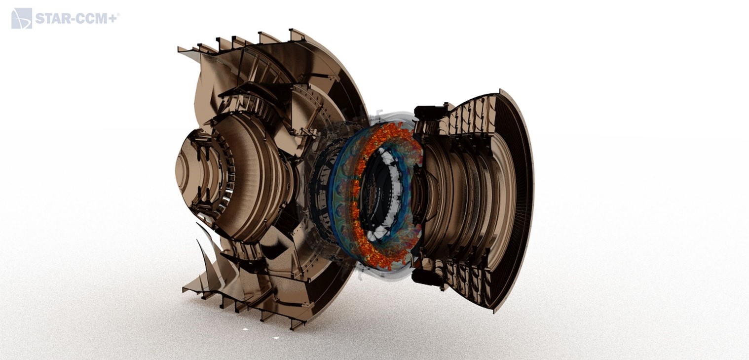 Minh họa mô phỏng buồng đốt động cơ phản lực với các hỗn hợp khí hydro và khí tự nhiên cho nghiên cứu giảm phát thải.