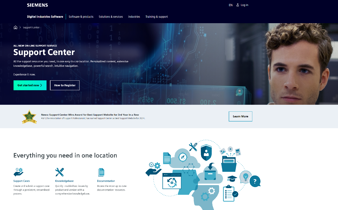 Đăng ký và truy cập Trung tâm Hỗ trợ Simcenter chỉ với 4 bước đơn giản.