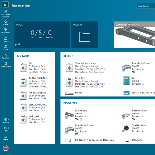Tính năng quản lý dữ liệu tích hợp giúp kiểm soát và cộng tác hiệu quả trên nền tảng NX X Manufacturing