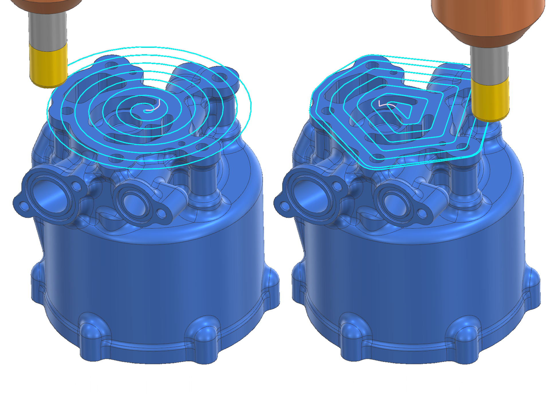 Chế độ phay Spiral và giao diện trực quan mới cho phay mặt phức hợp