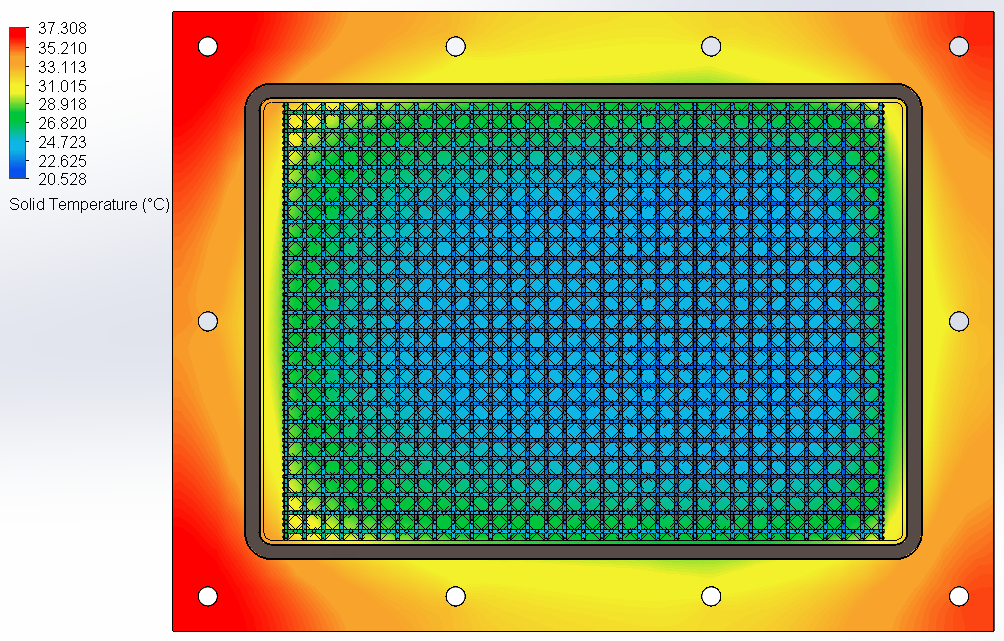 Bản đồ phân bố nhiệt trên cold plate và đế