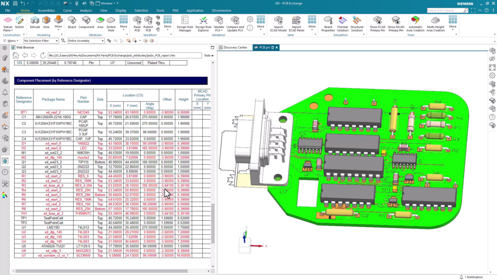 Validate PCA trong PCB Exchange sẽ nổi bật các thành phần có cảnh báo hoặc lỗi