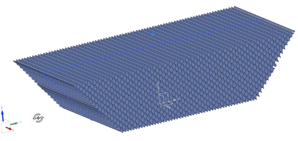 Ảnh minh họa cấu trúc lưới dạng thân honeycomb trong Siemens NX
